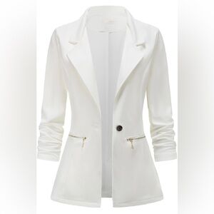 Genhoo women’s white blazer jacket size 2X